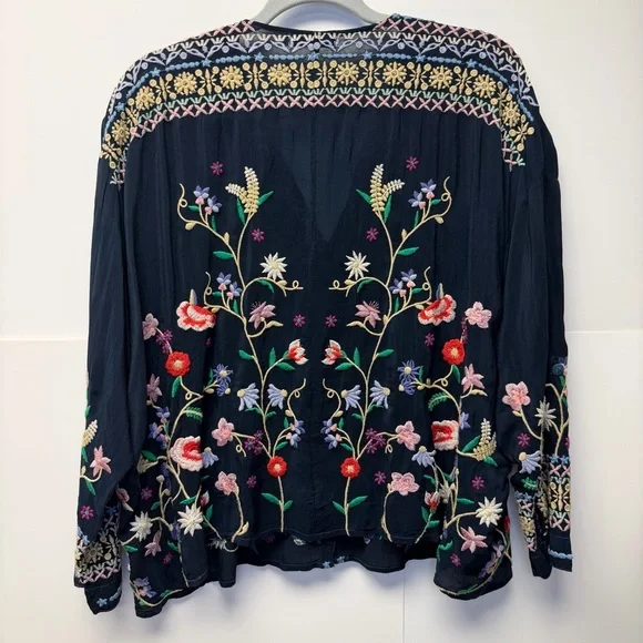 Johnny Was Gisella Navy Top size S - Picture 2 of 6